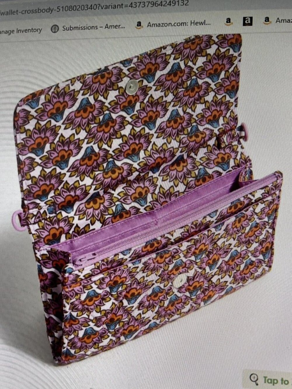Vera Bradley RFID Wallet Crossbody - Scaevola Fan